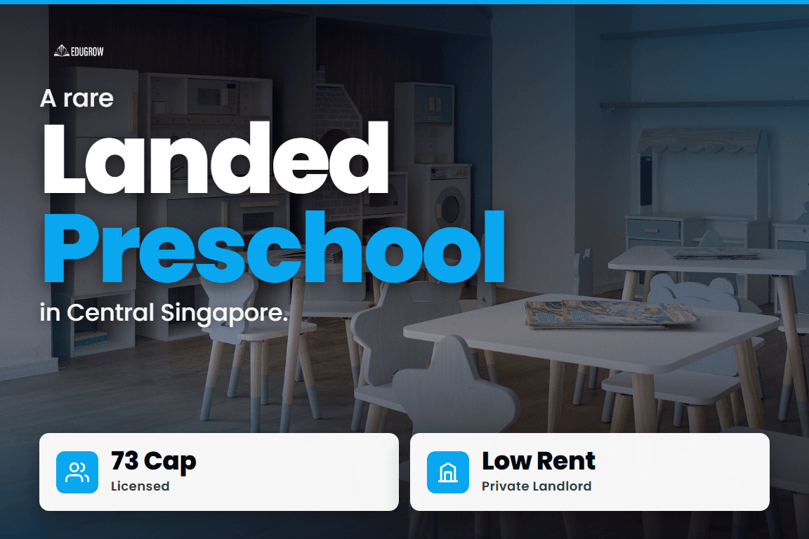 A rare Landed Preschool in Central Singapore - 73 Cap, Low Rent